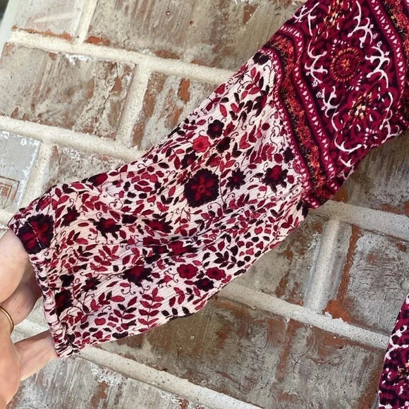 American Eagle Outfitters Floral Stripe Babydoll Blouse - Picture 2 of 7